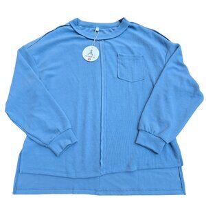 NWT Blue Knit Loose Fit Pullover Sweater – Size Small, Cozy & Relaxed Fit